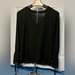 J. Crew Black V-Neck Blouse